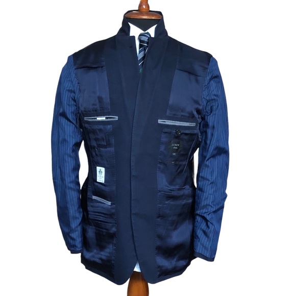 j crew ludlow 40r slim blazer jacket dark blue wool duca visconti di modrone - Picture 3 of 11